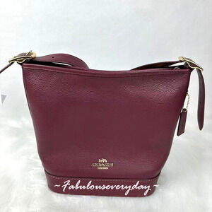 COACH Jude Duffle Bag Crossbody in Leather/Gold/Dark Wine CBH18 NWT